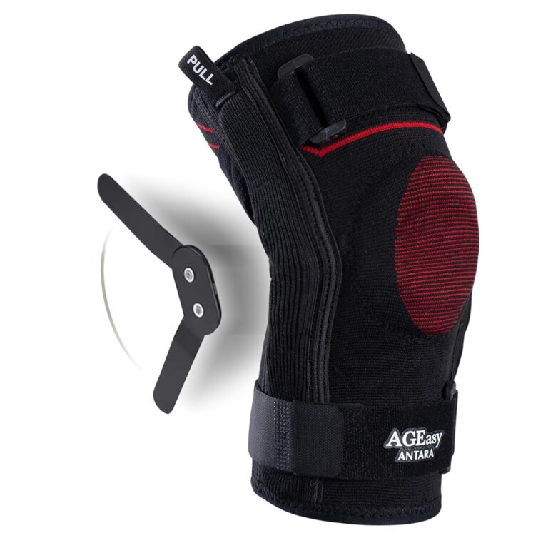 AGEasy (Max Group Comfort Hinged Knee Brace | Knee Support for Men & Women | Inner Cotton Lining | Durable Hinge for Support | 4-Way Stretch (L)