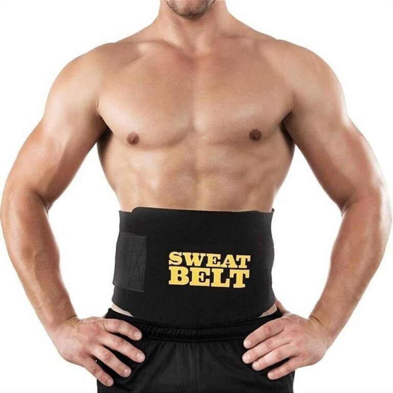 ALN Sweat Slim Belt – Slim Belt for Men and Women, Tummy Trimmer, Body Shaper, Sauna Waist Trainer – Free Size (Black Color) 1 Pcs (Sweat Belt)