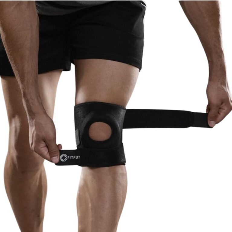 FITPUT Adjustable Knee Cap Support Brace for Pain Relief, Gym Workout, Running, Arthritis, Injury Recovery & Joint Protection | Compression Knee Support for Men & Women