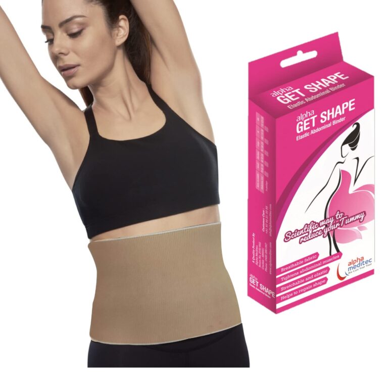 Meditouch Cotton Elastic Slim Belt for Women Belly Support after Delivery Maternity Slimming Postpartum Stomach Post Pregnancy C Section Thin Undetectable Under Dress Beige color